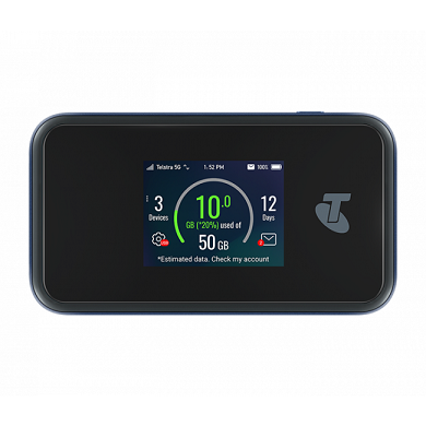 נתב סלולרי 5G אלחוטי וחיבור קווי ג'יגה ZTE MU500 Telstra 5G LTE Wi-Fi Pro WiFi6 Mobile Hotspot 5G MmWave & Sub6G Pocket Router Dual Band 4G LTE Cat20 Modem RJ45 1GbE